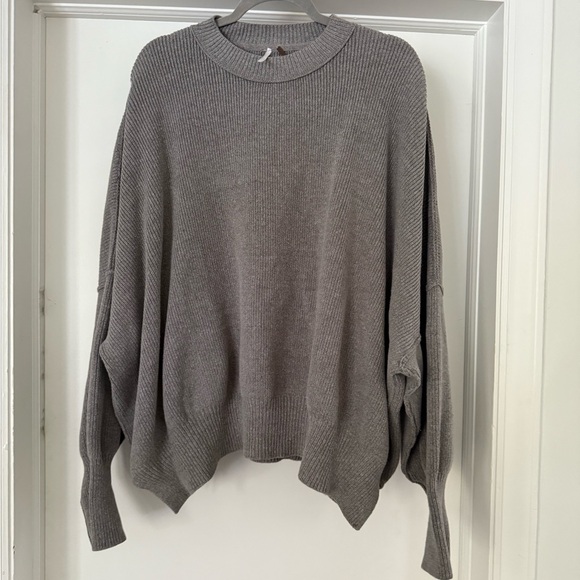 Free People Sweaters - Free People Oversized Scoop Neck Sweater in Gray